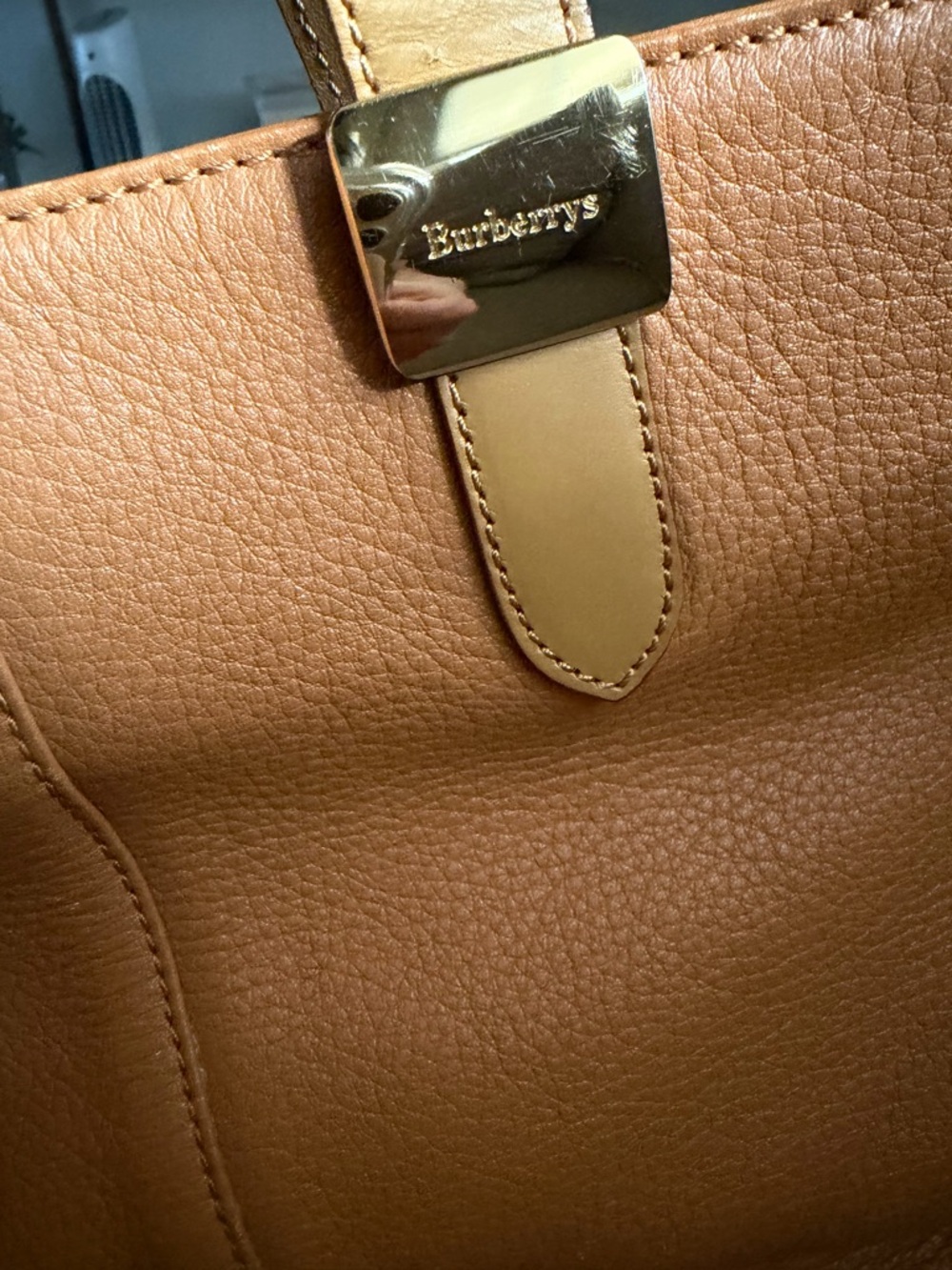 Burberry Tan Leather Tote - Picture 8 of 14